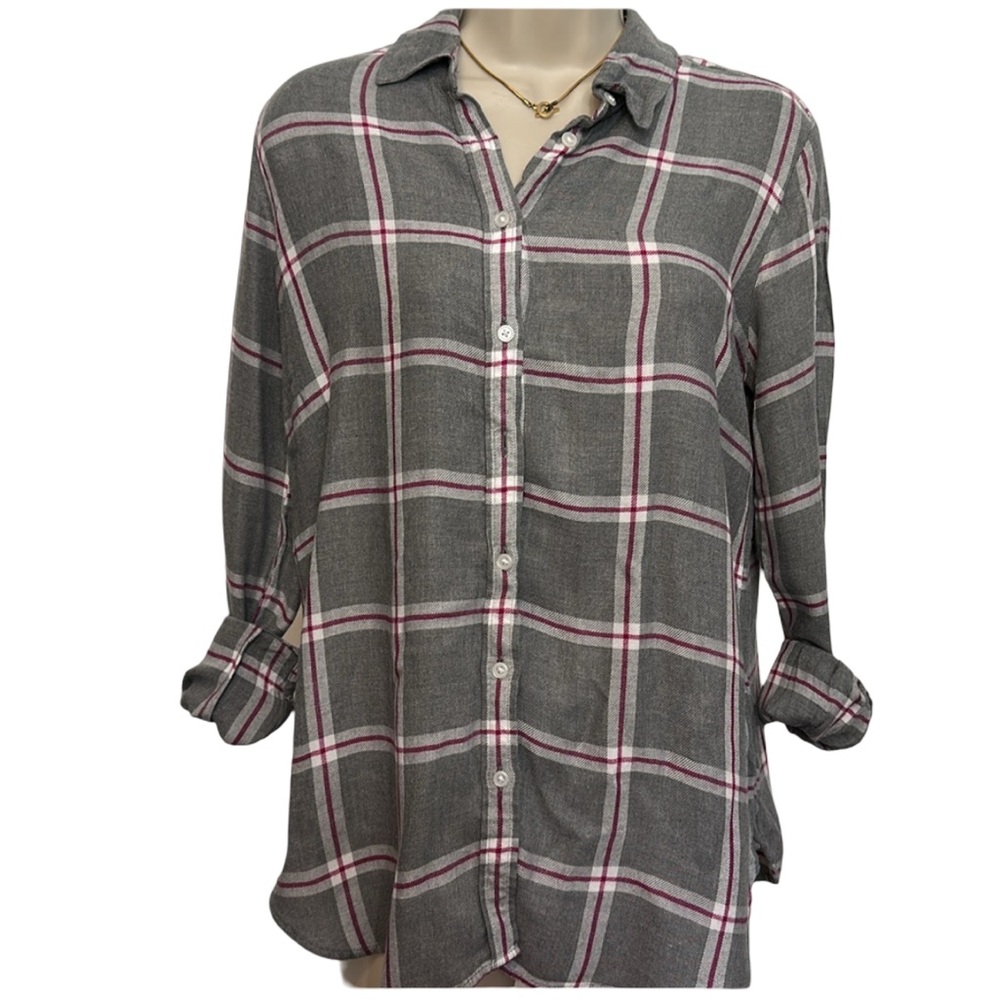 Banana Republic Dillion Grey Plaid Button-Down Shirt - Picture 2 of 2